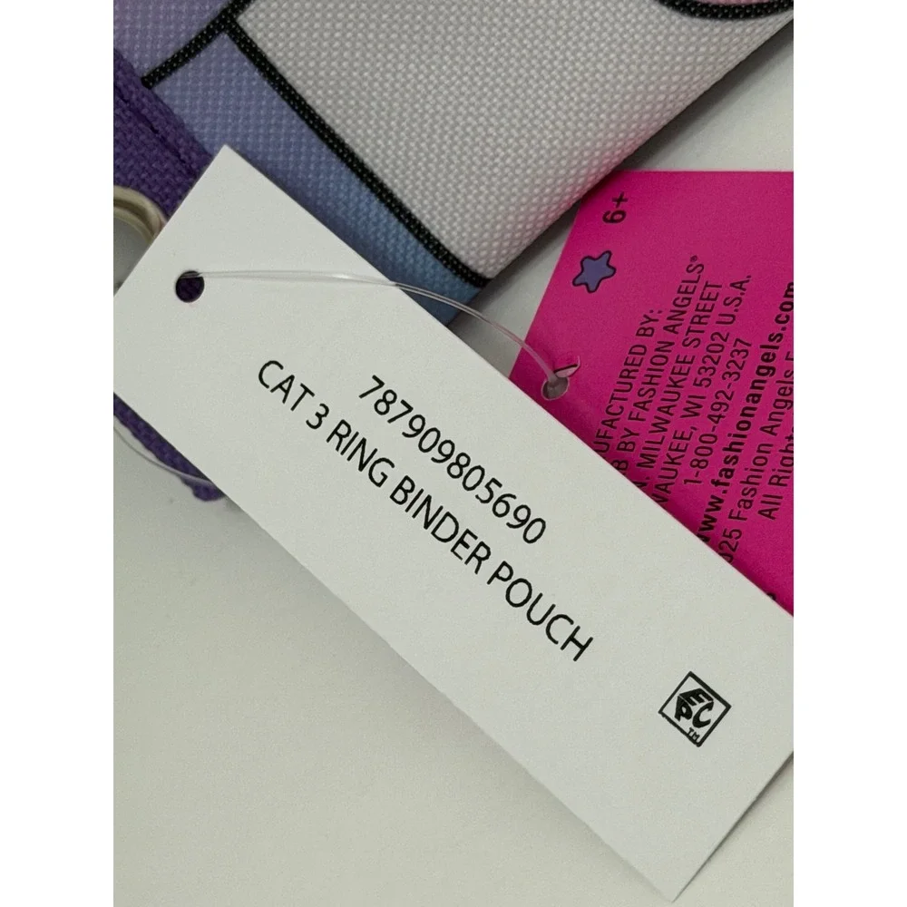 Fashion Angels Cat Milkshake 3 Ring Binder Pouch Purple School Pencil Case 80569